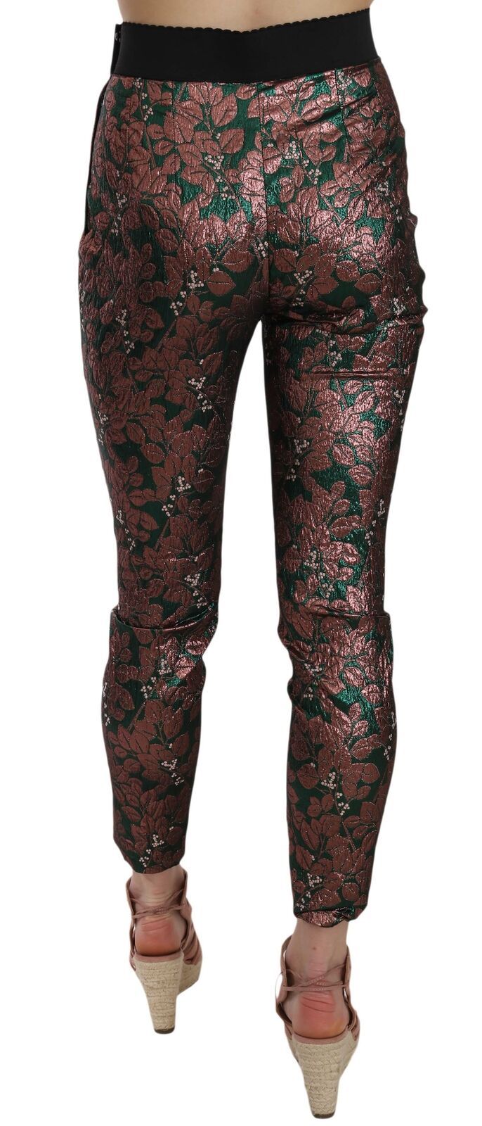 Mehrfarbig schillernde Brokat-Jacquard-Hose, bauchfreie Hose