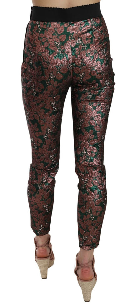 Mehrfarbig schillernde Brokat-Jacquard-Hose, bauchfreie Hose