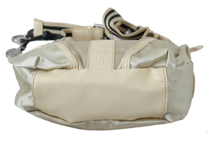 Bolso bandolera de tela con bandolera de hombro blanco