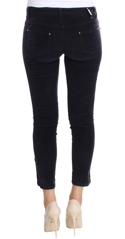 Jeans di velluto a coste ritagliati viola