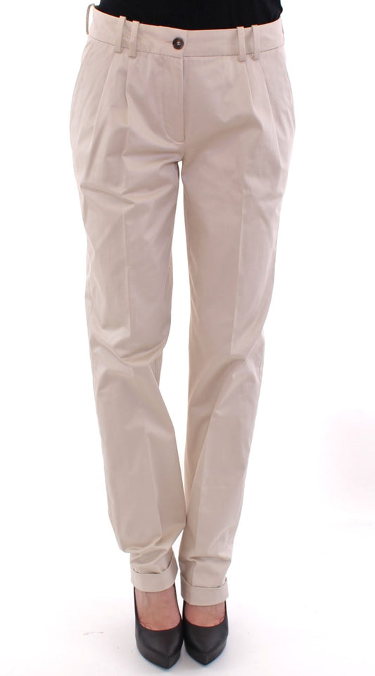 Pantaloni chino in cotone beige