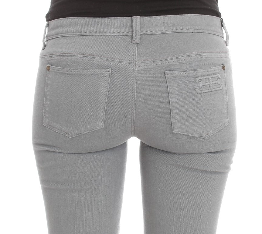 Jeans bootcut slim fit in misto cotone blu