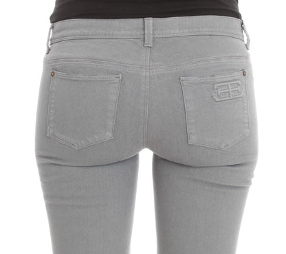 Jeans bootcut slim fit in misto cotone blu