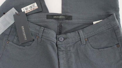 Jeans bootcut slim fit in misto cotone blu