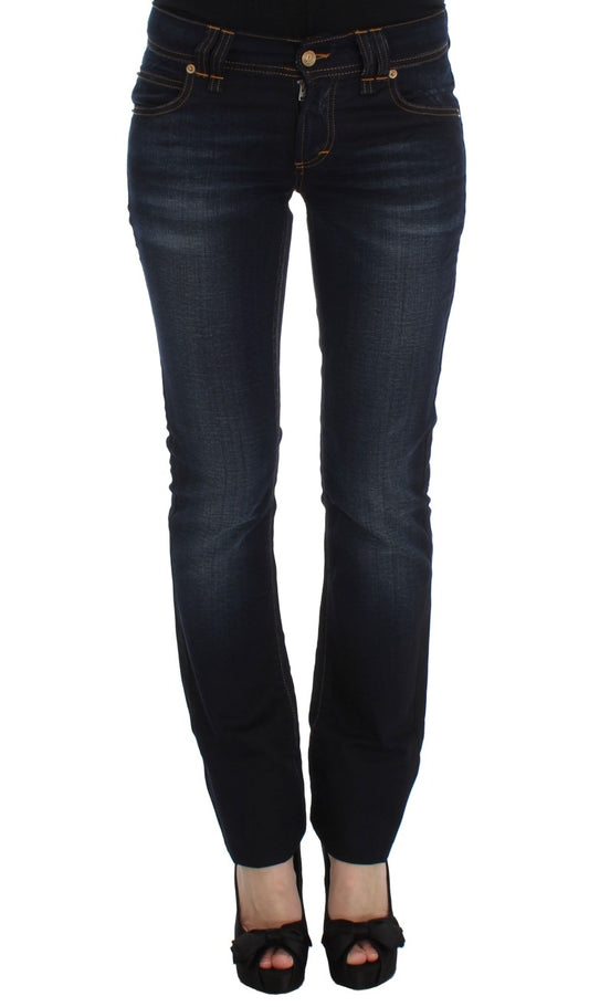 Jeans slim fit in cotone lavato blu