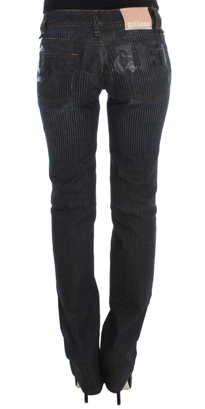 Jeans bootcut slim fit in misto cotone lavato blu