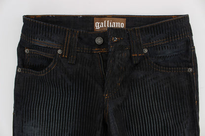 Jeans bootcut slim fit in misto cotone lavato blu