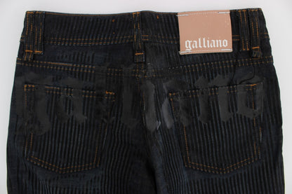 Jeans bootcut slim fit in misto cotone lavato blu