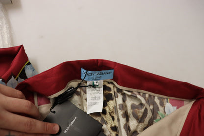 Dolce &amp; Gabbana Elegante mehrfarbige Seidenhose mit hoher Taille