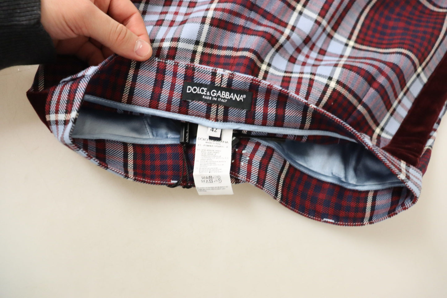 Pantaloni pantaloni corti a vita alta a quadri grigi