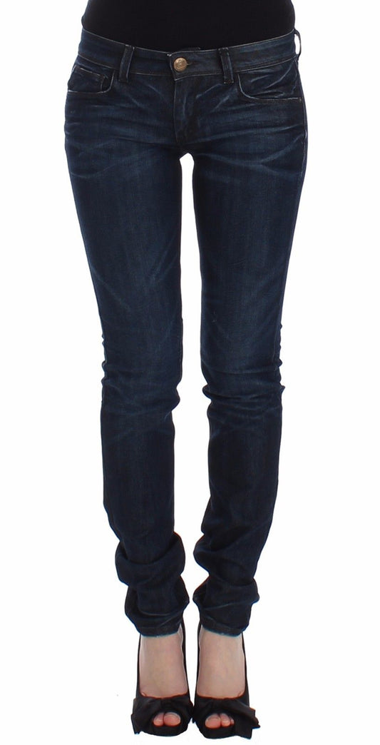 Jeans slim blu Pantaloni denim gamba skinny elasticizzata