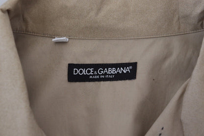 Camisa de manga larga de algodón con camuflaje beige