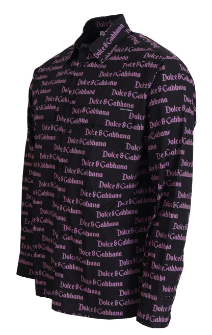 Camicia formale con abito slim con logo viola nero
