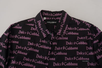 Camicia formale con abito slim con logo viola nero