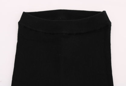 Pantaloni in cashmere da donna slim fit neri