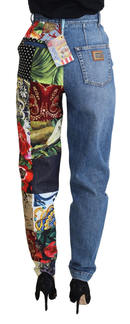 Dolce &amp; Gabbana Patchwork Jacquard Blue Denim Luxus Jeans