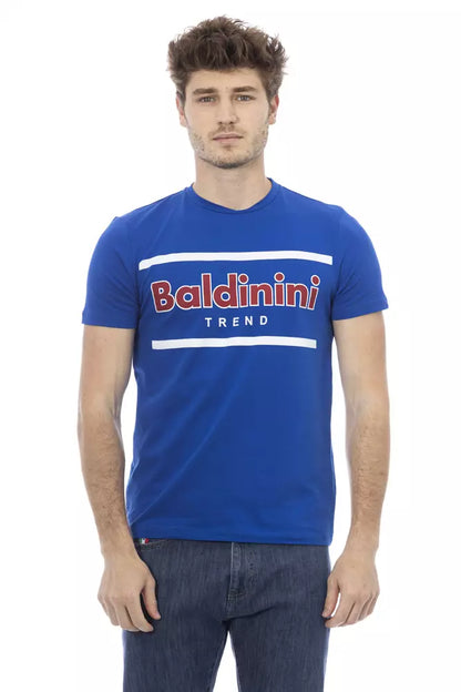 T-shirt pour homme en coton bleu Baldinini Trend