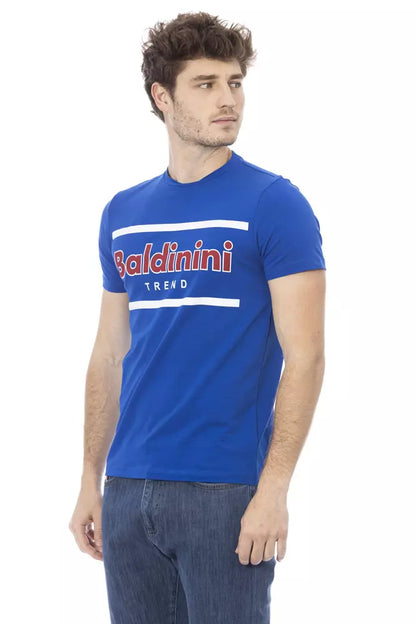 T-shirt pour homme en coton bleu Baldinini Trend