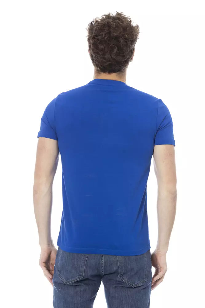 T-shirt pour homme en coton bleu Baldinini Trend