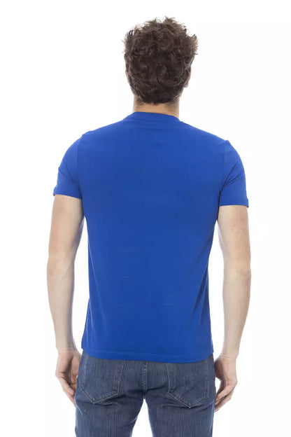 T-shirt pour homme en coton bleu Baldinini Trend