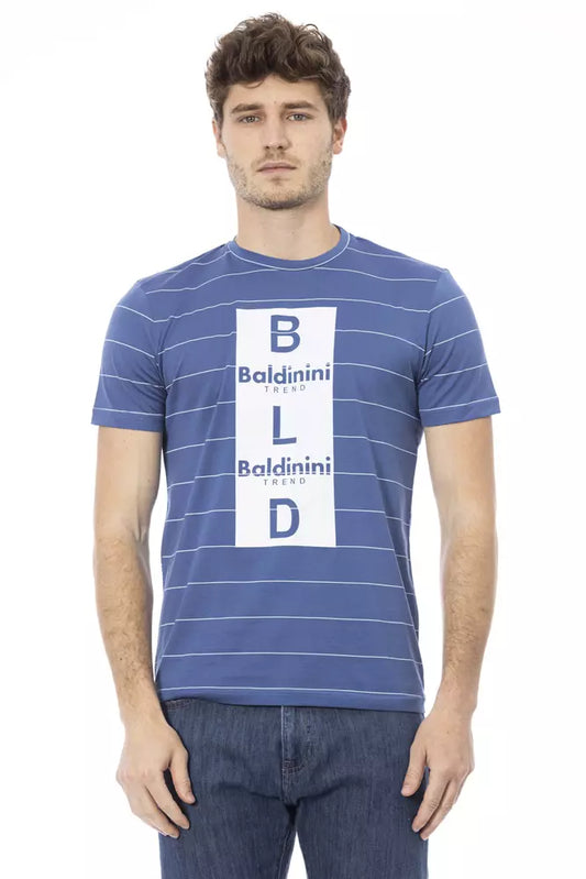 T-shirt pour homme en coton bleu Baldinini Trend