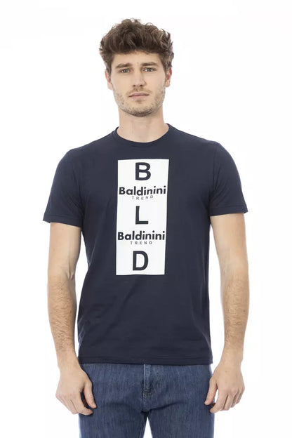 T-shirt pour homme en coton bleu Baldinini Trend