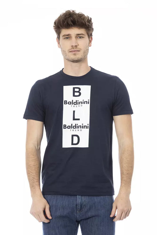 T-shirt pour homme en coton bleu Baldinini Trend