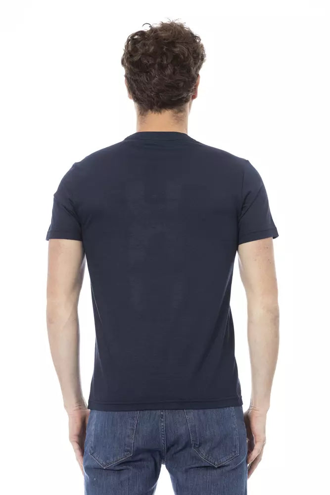 T-shirt pour homme en coton bleu Baldinini Trend