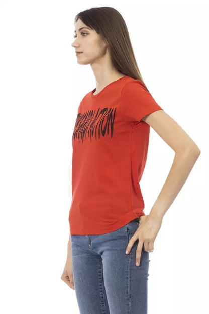 Camisetas y tops de algodón rojos
