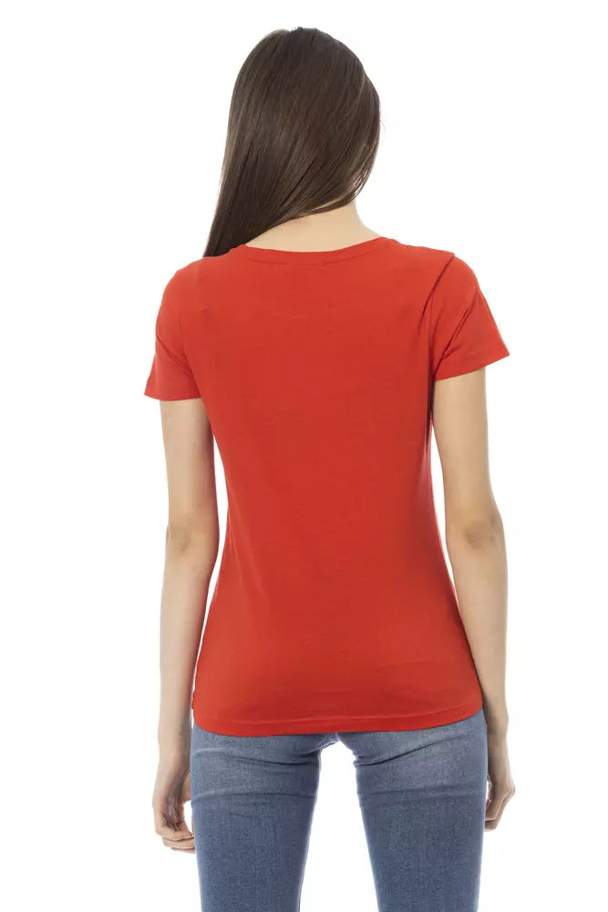 Camisetas y tops de algodón rojos