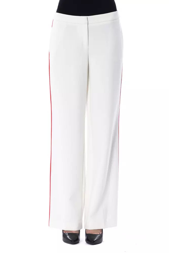 Pantaloni da donna in poliestere bianco BYBLOS