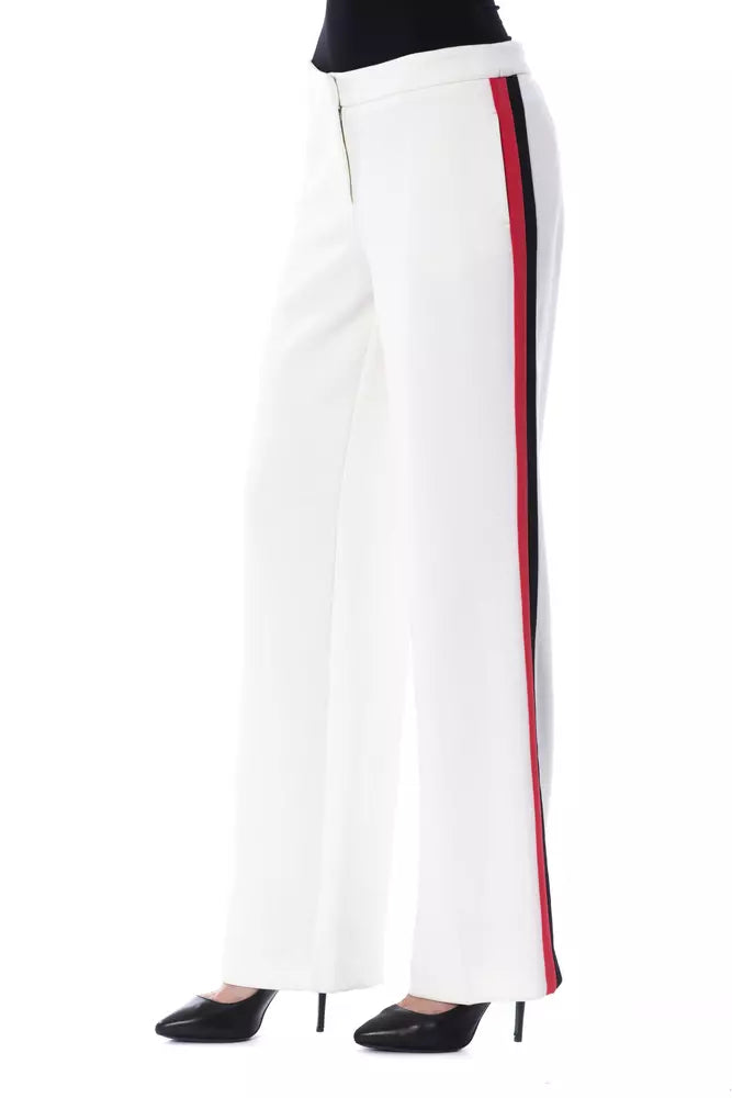 Pantaloni da donna in poliestere bianco BYBLOS