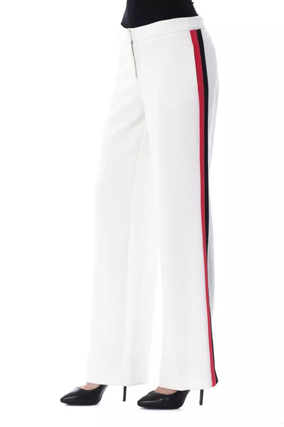 Pantaloni da donna in poliestere bianco BYBLOS