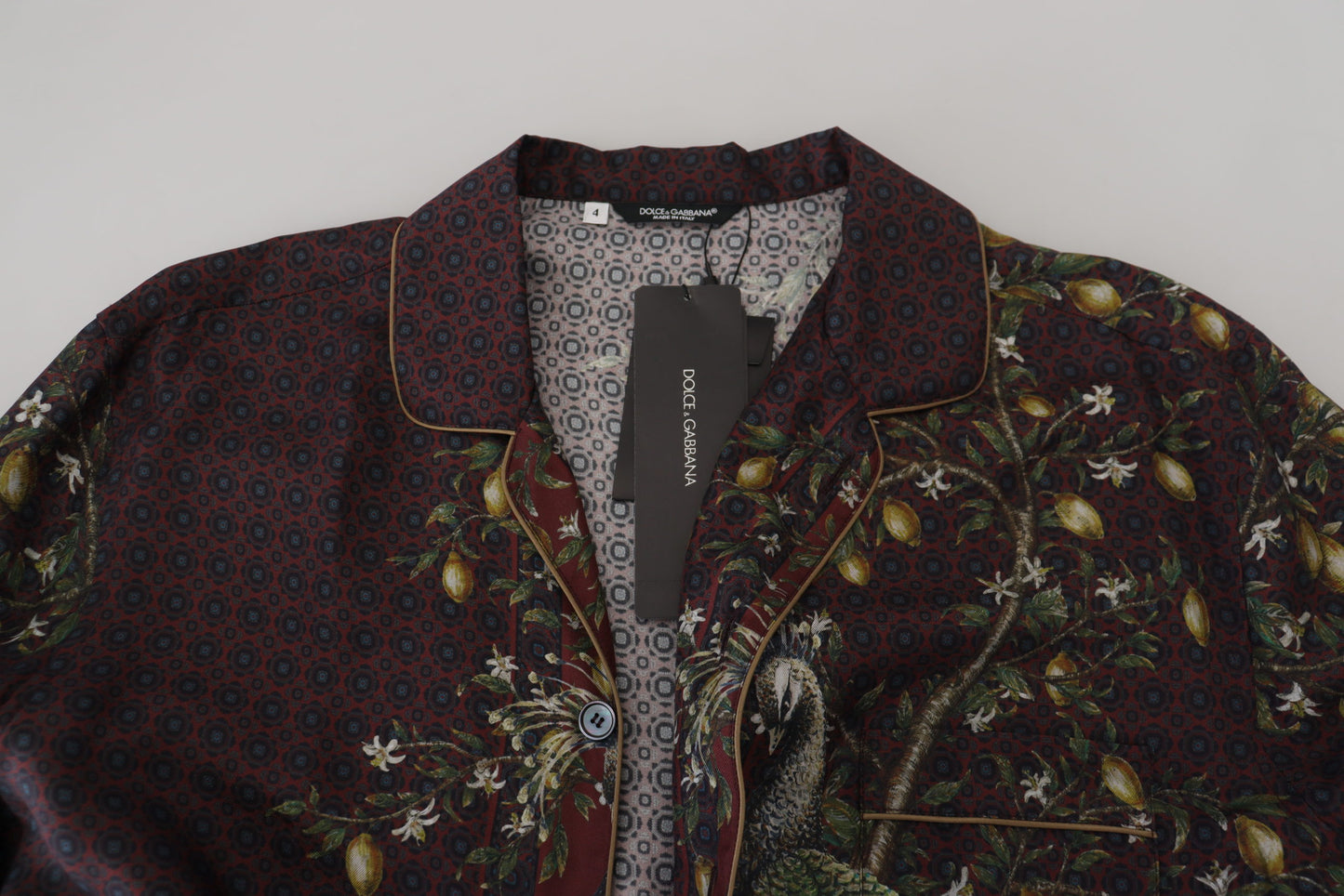 Camicia da uomo casual in raso di seta di struzzo bordeaux