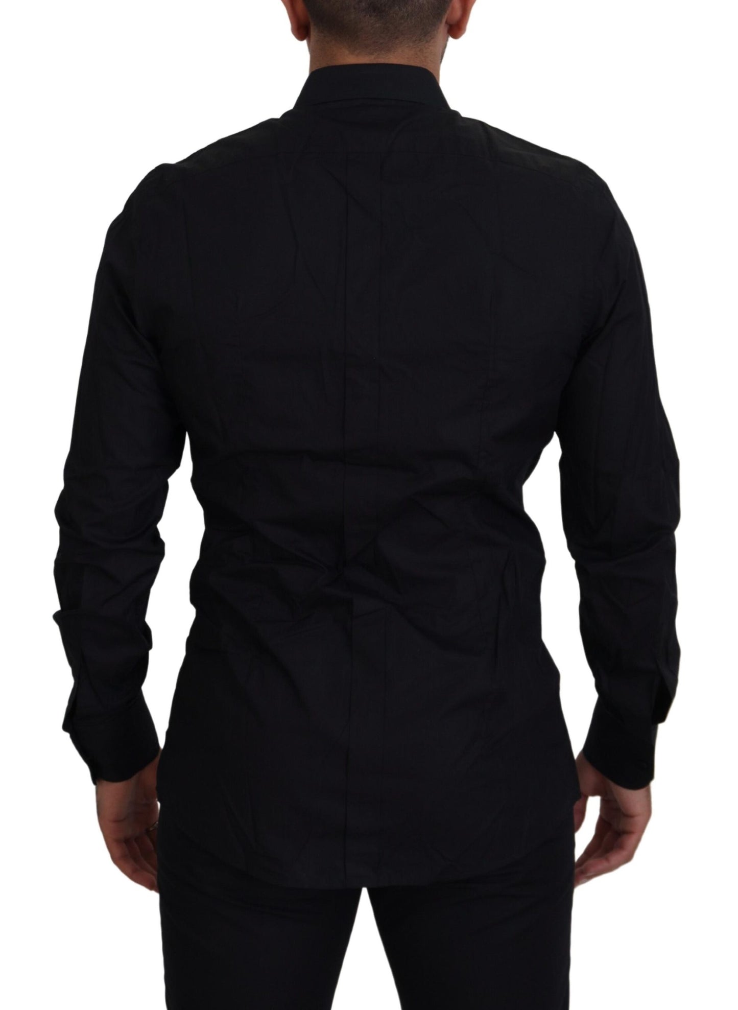 Camicia formale con vestibilità slim fit con corona in oro nero