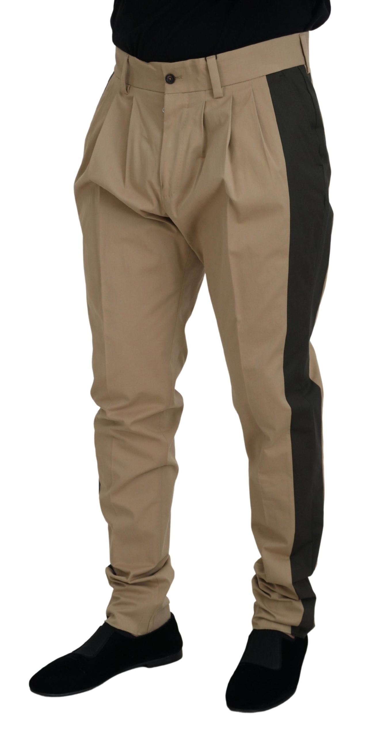 Pantaloni da uomo chino in cotone nero marrone