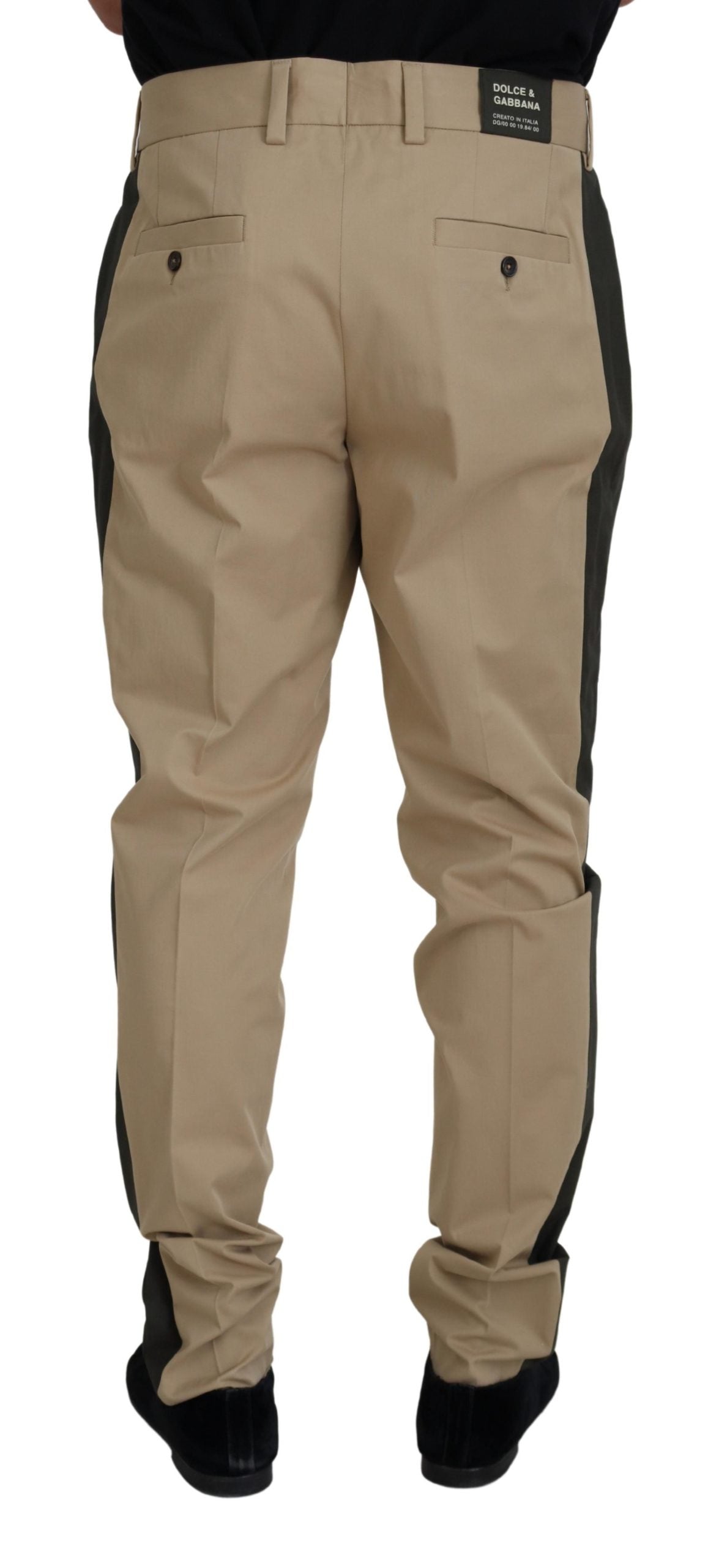 Pantaloni da uomo chino in cotone nero marrone