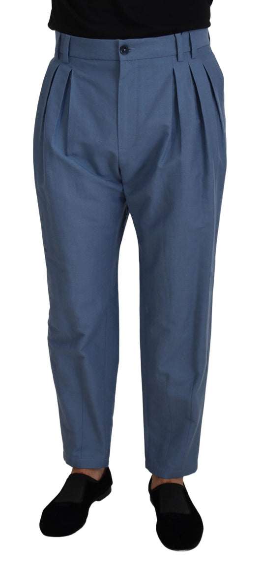 Pantalón chino formal de lino azul