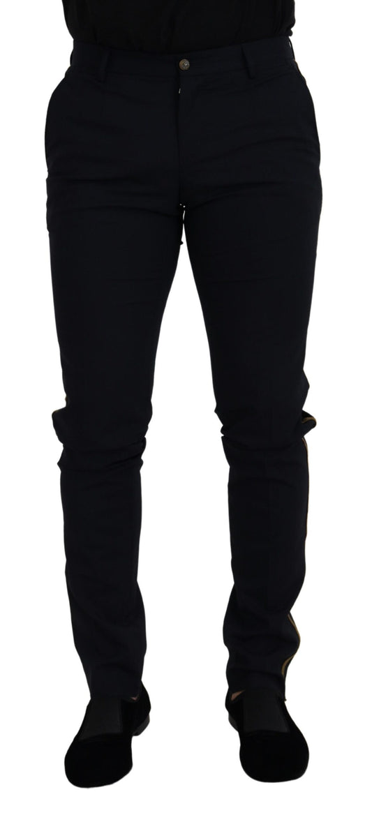 Pantalones formales delgados de lana negros