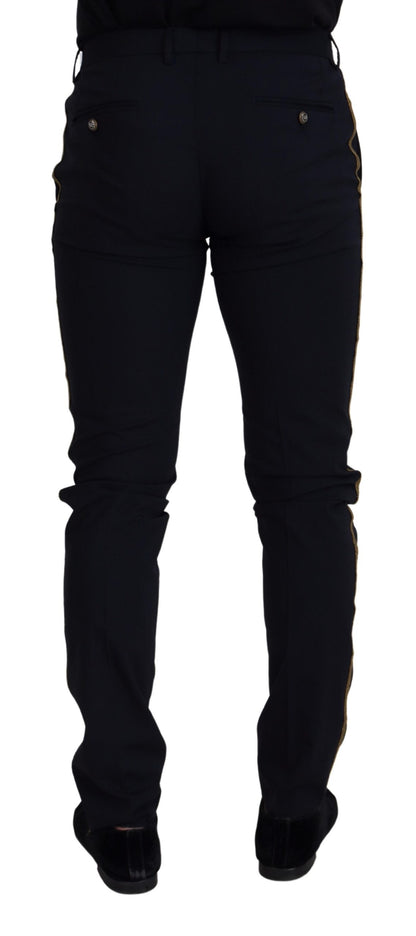 Pantaloni formali slim in lana nera