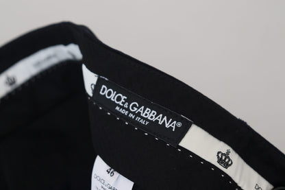 Pantaloni formali slim in lana nera