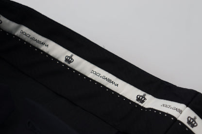 Pantaloni formali slim in lana nera