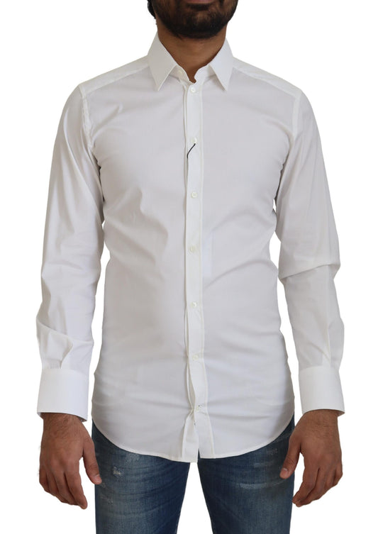 Abito formale slim fit in cotone bianco Camicia ORO
