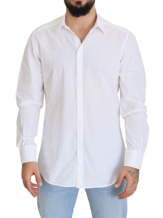 Abito formale slim fit in cotone bianco Camicia ORO
