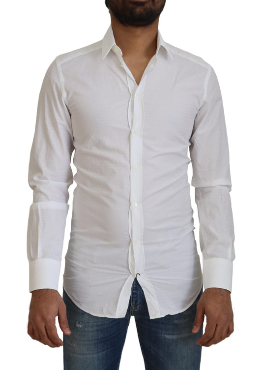 Abito formale slim fit in cotone bianco Camicia ORO