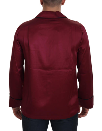 Camicia da notte pigiama con top in seta rossa