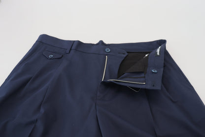 Pantaloncini casual in cotone elasticizzato chino blu