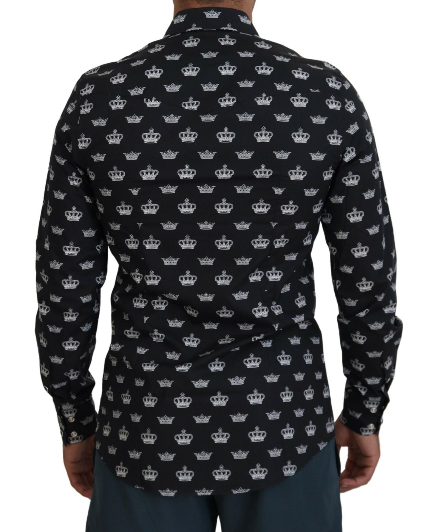 Camisa ajustada GOLD con estampado de coronas negras