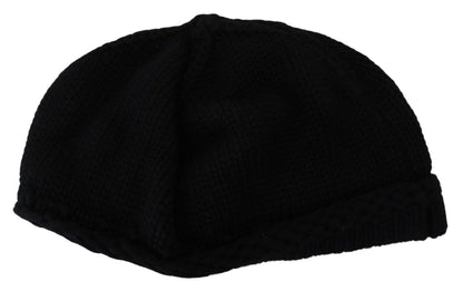 Gorro de lana virgen negro para mujer, gorro de invierno