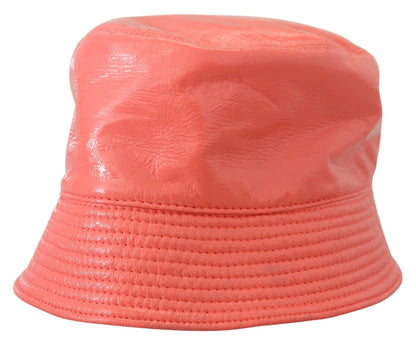Gorro tipo cubo para mujer de piel sintética acolchado color melocotón